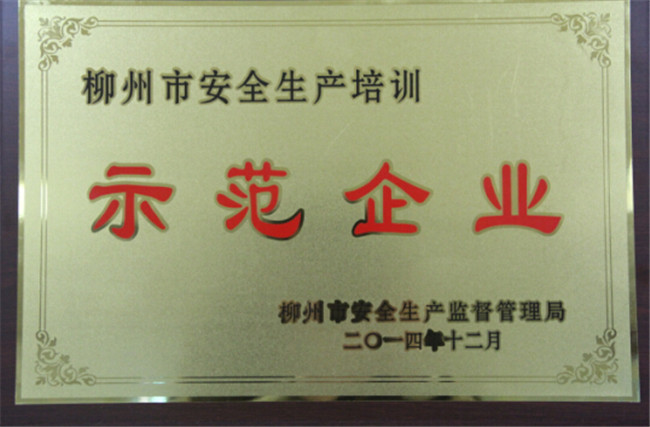 柳州市安全生產(chǎn)培訓(xùn)示范企業(yè)