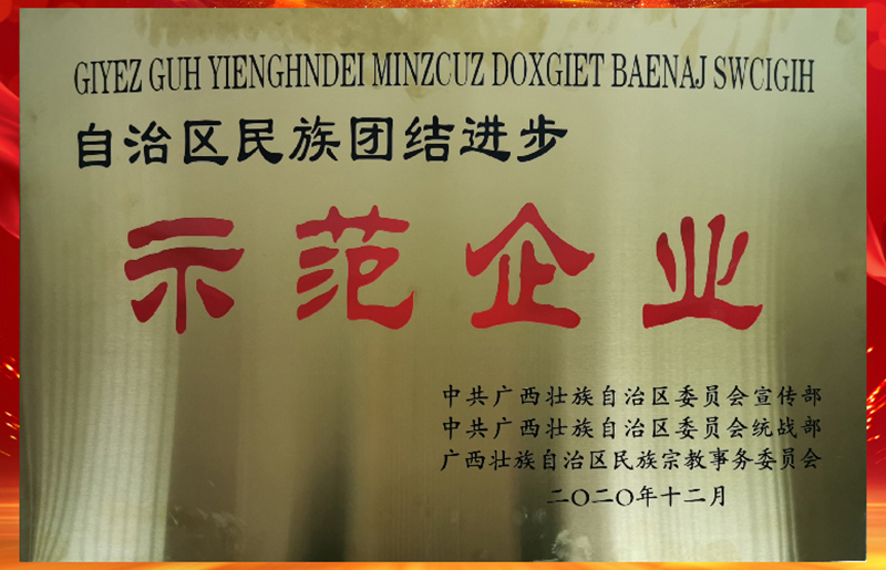 2020年榮獲自治區(qū)民族團結(jié)進步示范企業(yè)稱號